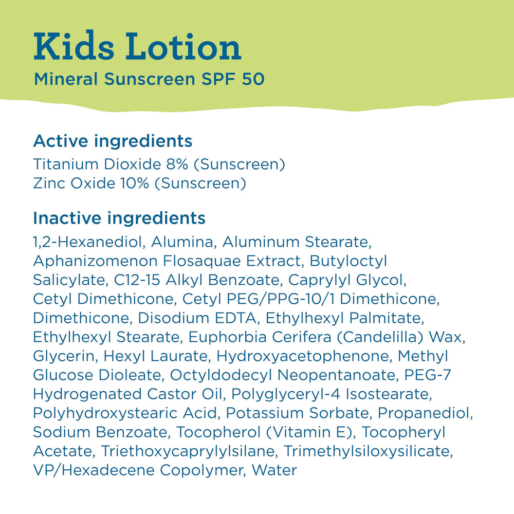 Blue Lizard Kids Mineral SPF 50, sin oxybenzone ni octinoxato para el cuidado del arrecife.