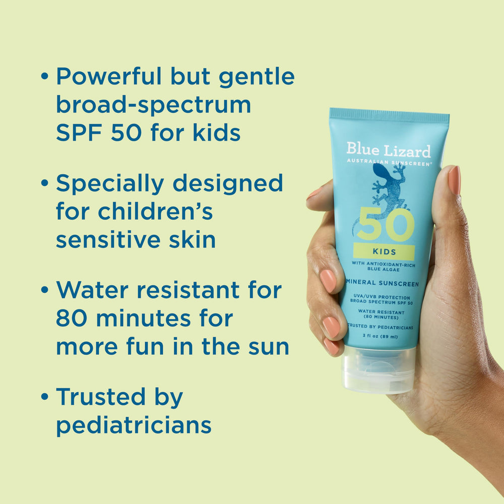 Blue Lizard Kids Mineral SPF 50: tapa inteligente que cambia color ante el sol