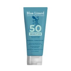 Blue Lizard Sensitive Mineral SPF 50 en tubo de 3 oz, protección para piel sensible.