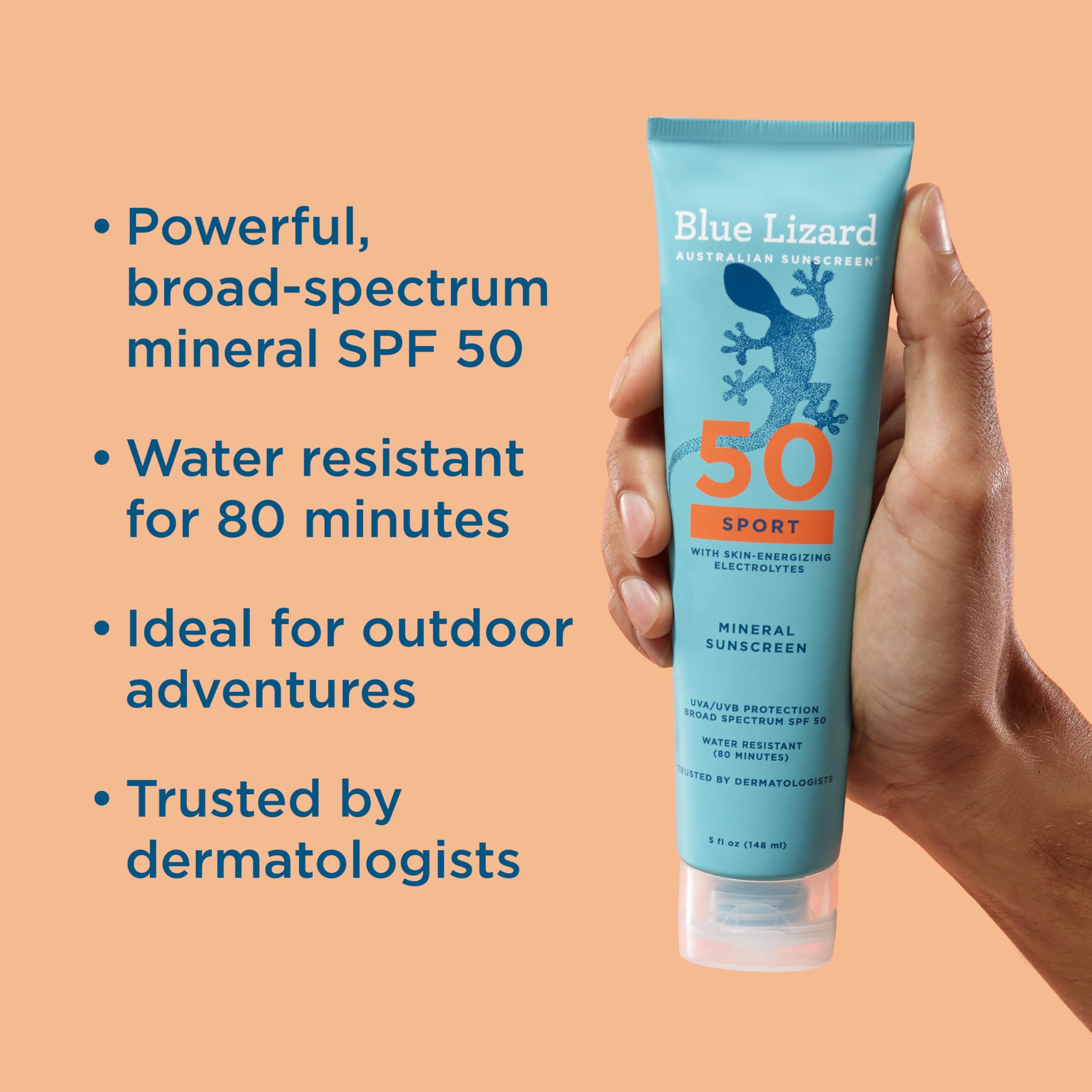 BLUE LIZARD Sport Mineral SPF 50, aplicación en piel para entrenar con protección