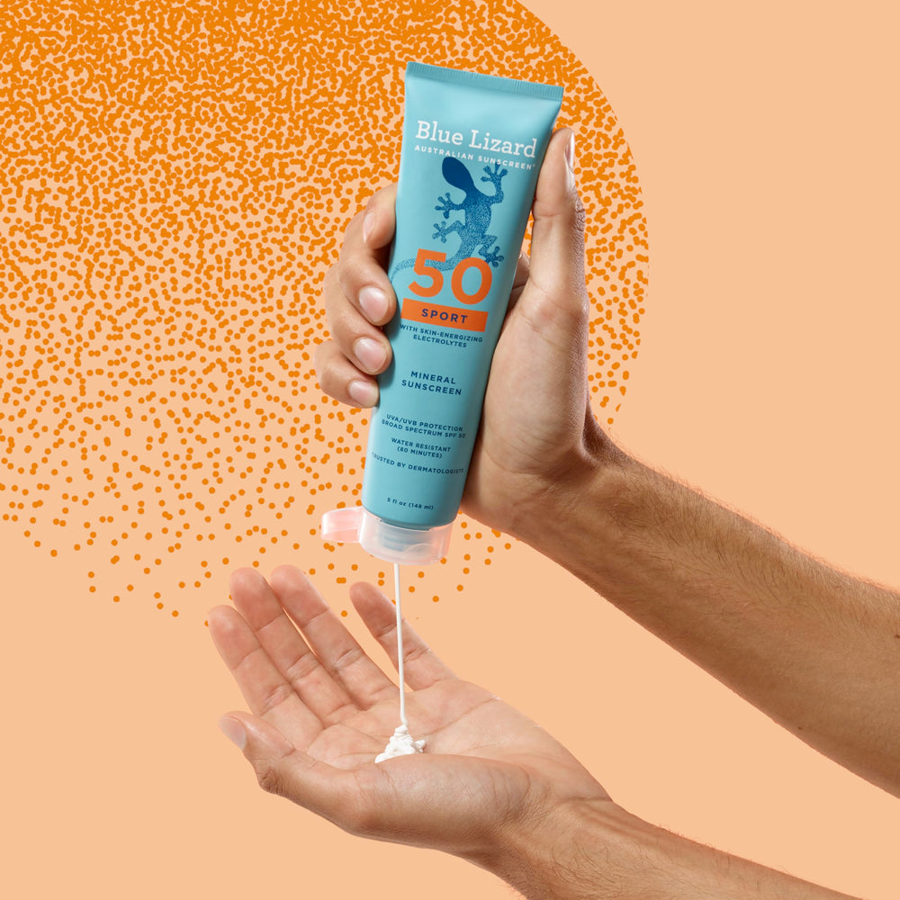 BLUE LIZARD Sport Mineral SPF 50, envase respetuoso con ecosistemas marinos