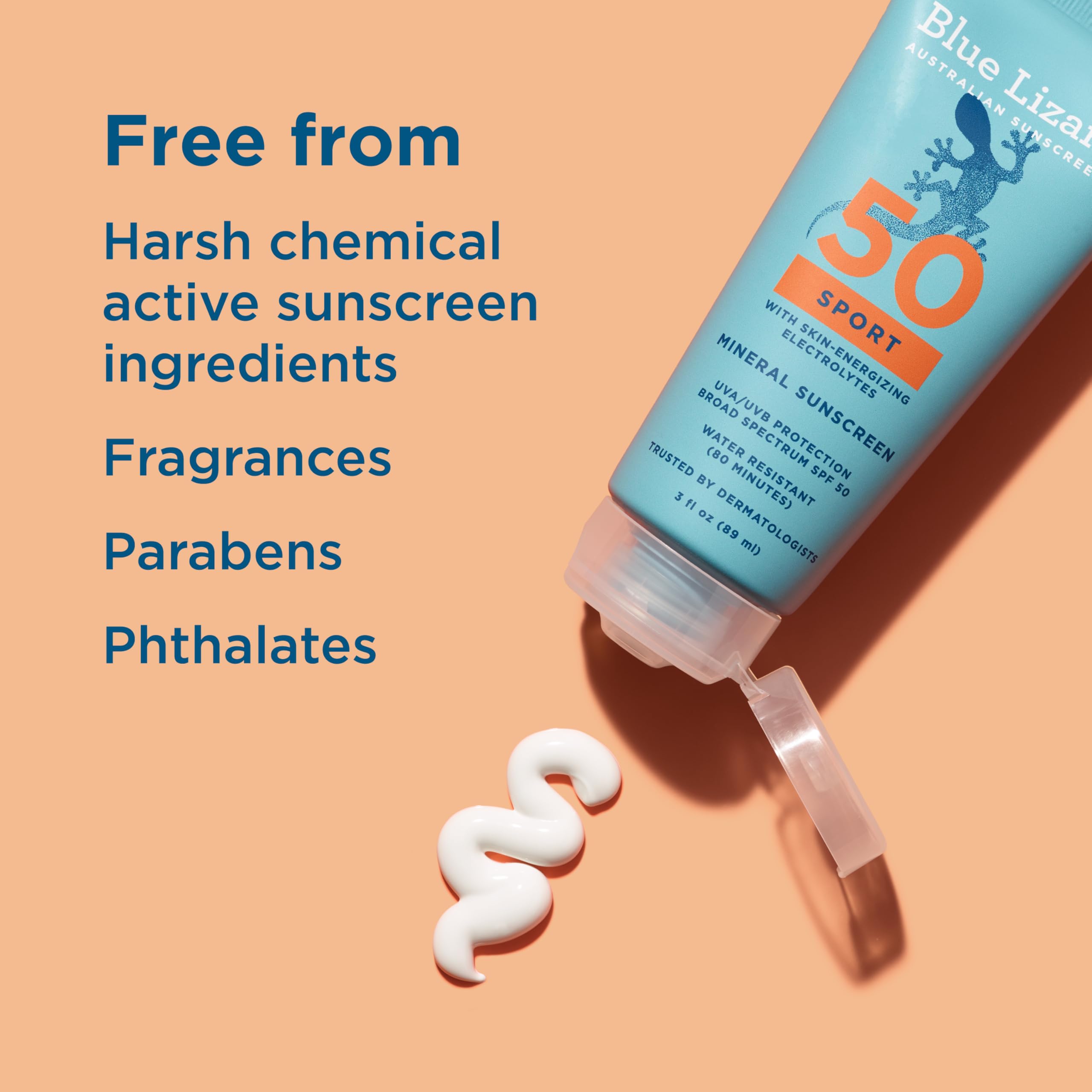 Loción para atletas de Blue Lizard, protección mineral durante la actividad física.