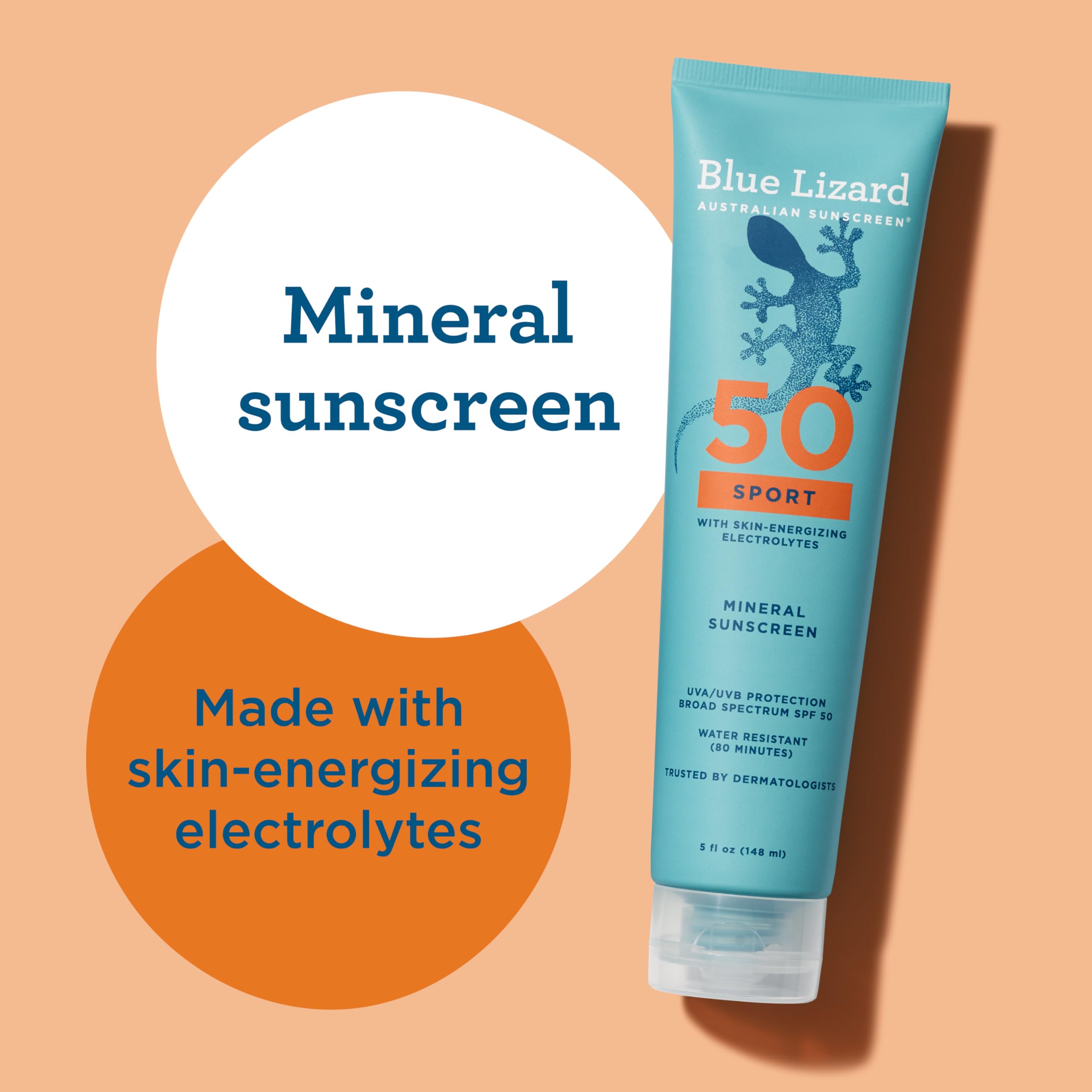 BLUE LIZARD Sport Mineral SPF 50, secado transparente tras la aplicación