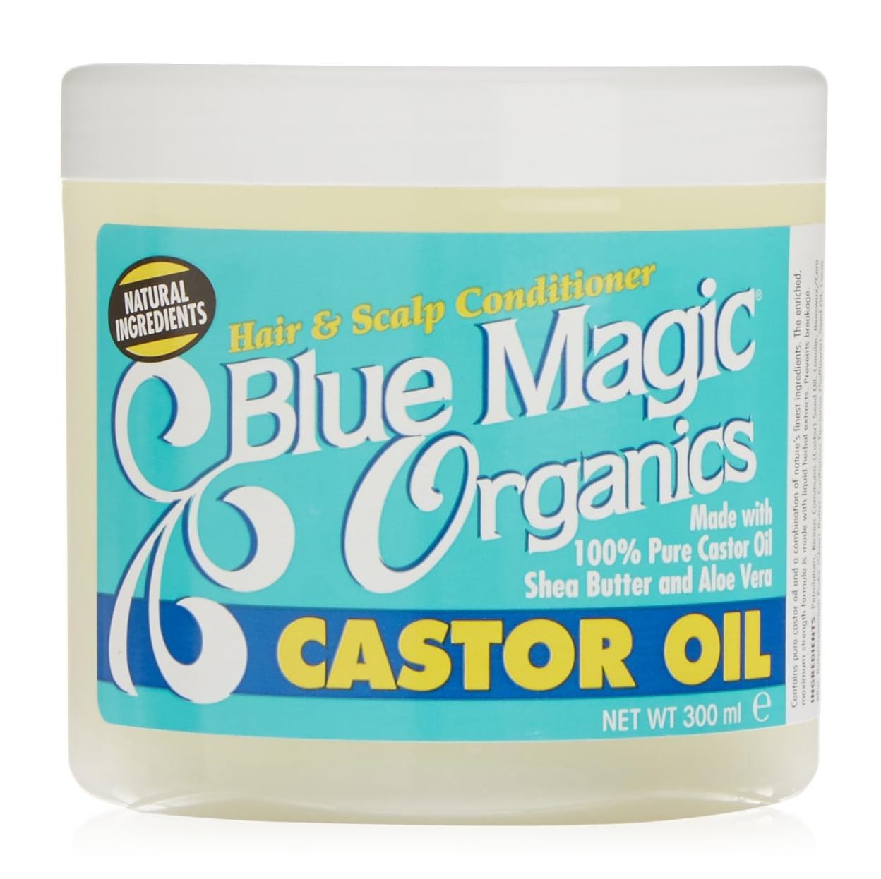 Aceite de ricino Blue Magic en botella 340 g para hidratación capilar y piel.