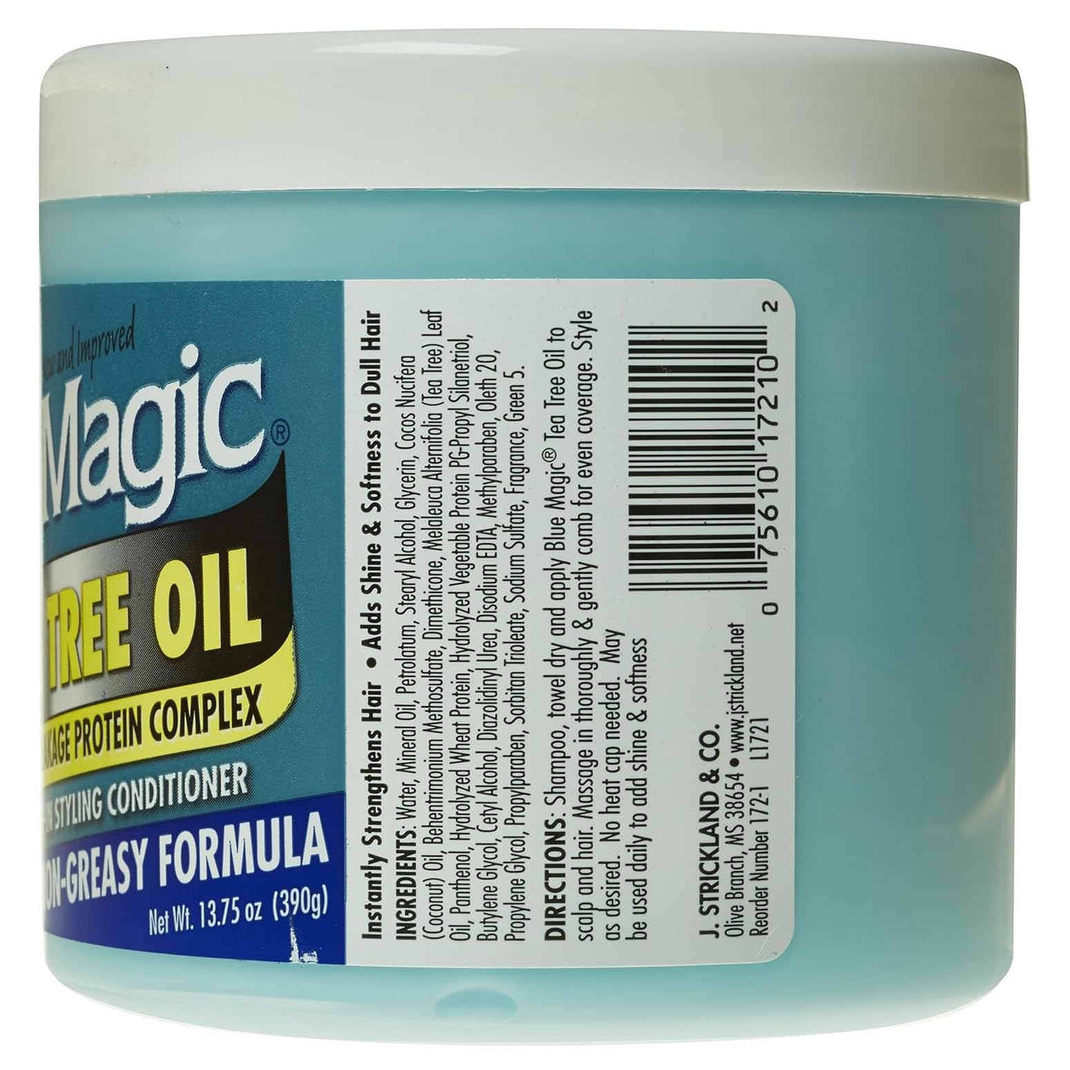 Blue Magic Acondicionador sin enjuague, textura cremosa para desenredar y peinar.