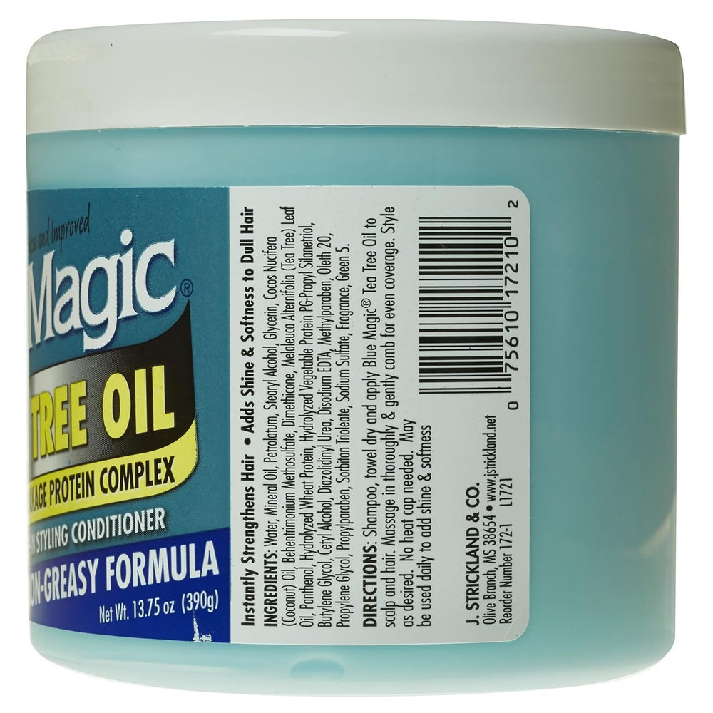Blue Magic Acondicionador sin enjuague, textura cremosa para desenredar y peinar.
