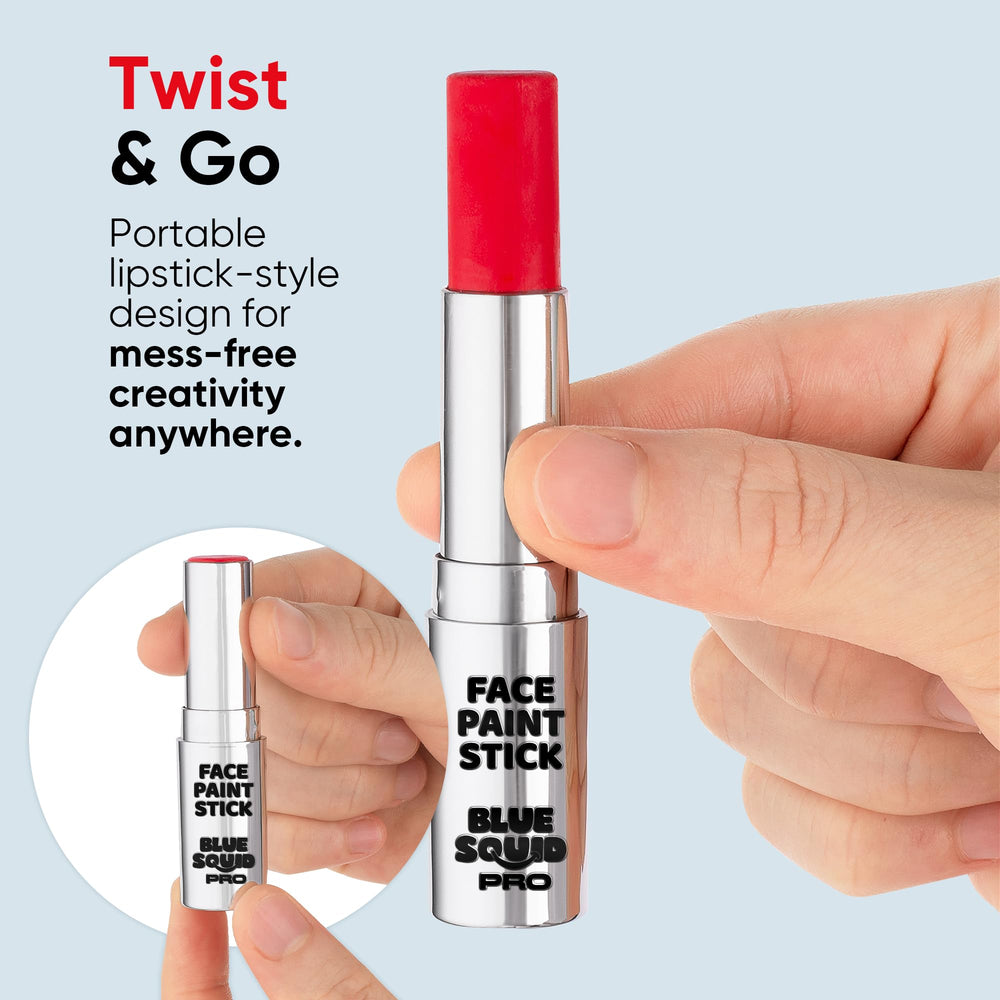 Blue Squid PRO red face paint stick is kid-friendly and gentle on skin
