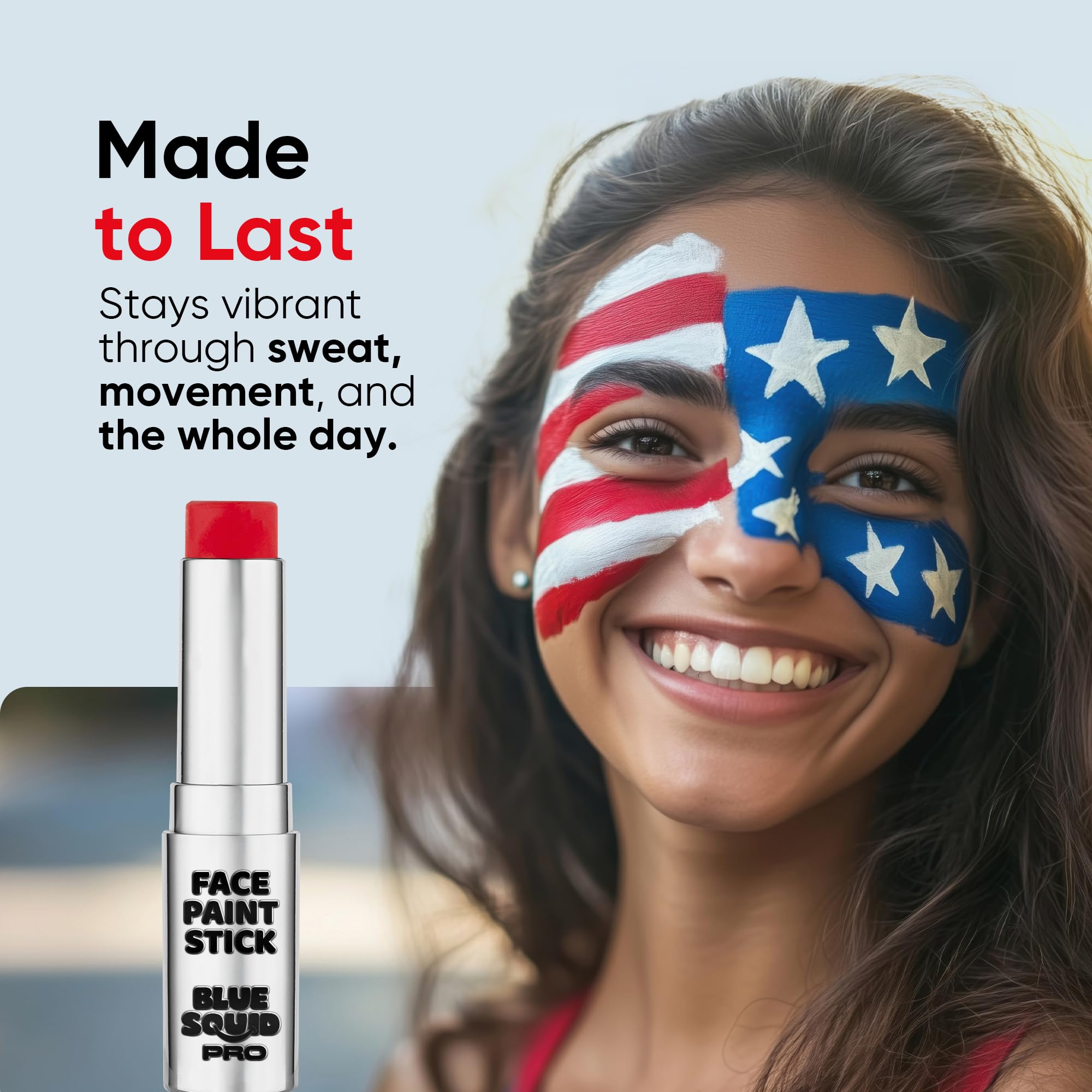 Blue Squid PRO red face paint stick vegan hypoallergenic formula