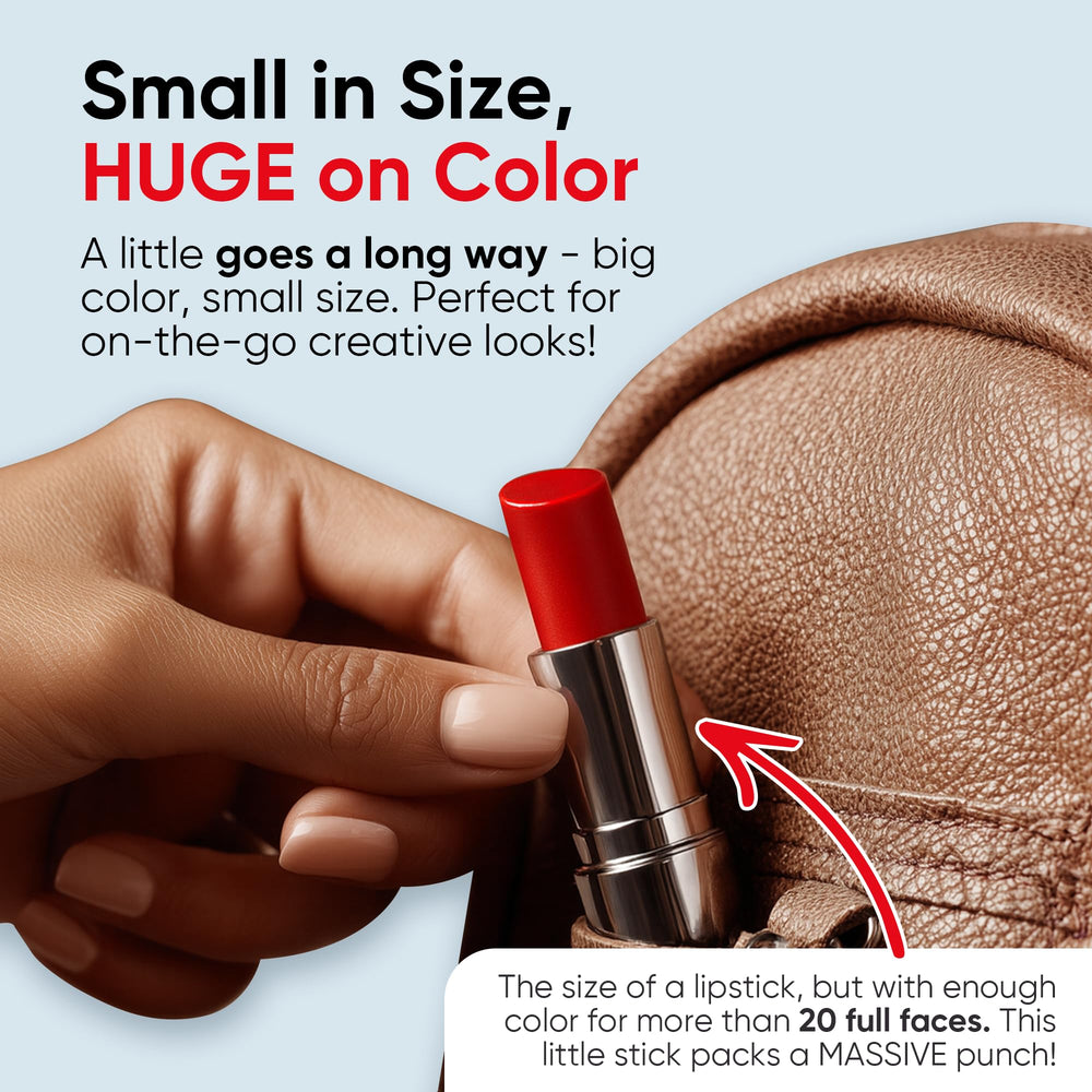 Blue Squid PRO red face paint stick close-up texture with buildable coverage