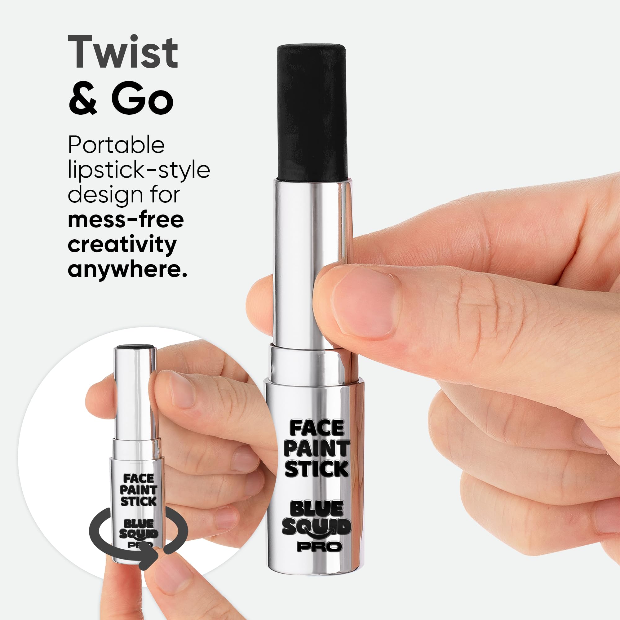 Blue Squid Pro twist-up design for clean, mess-free application