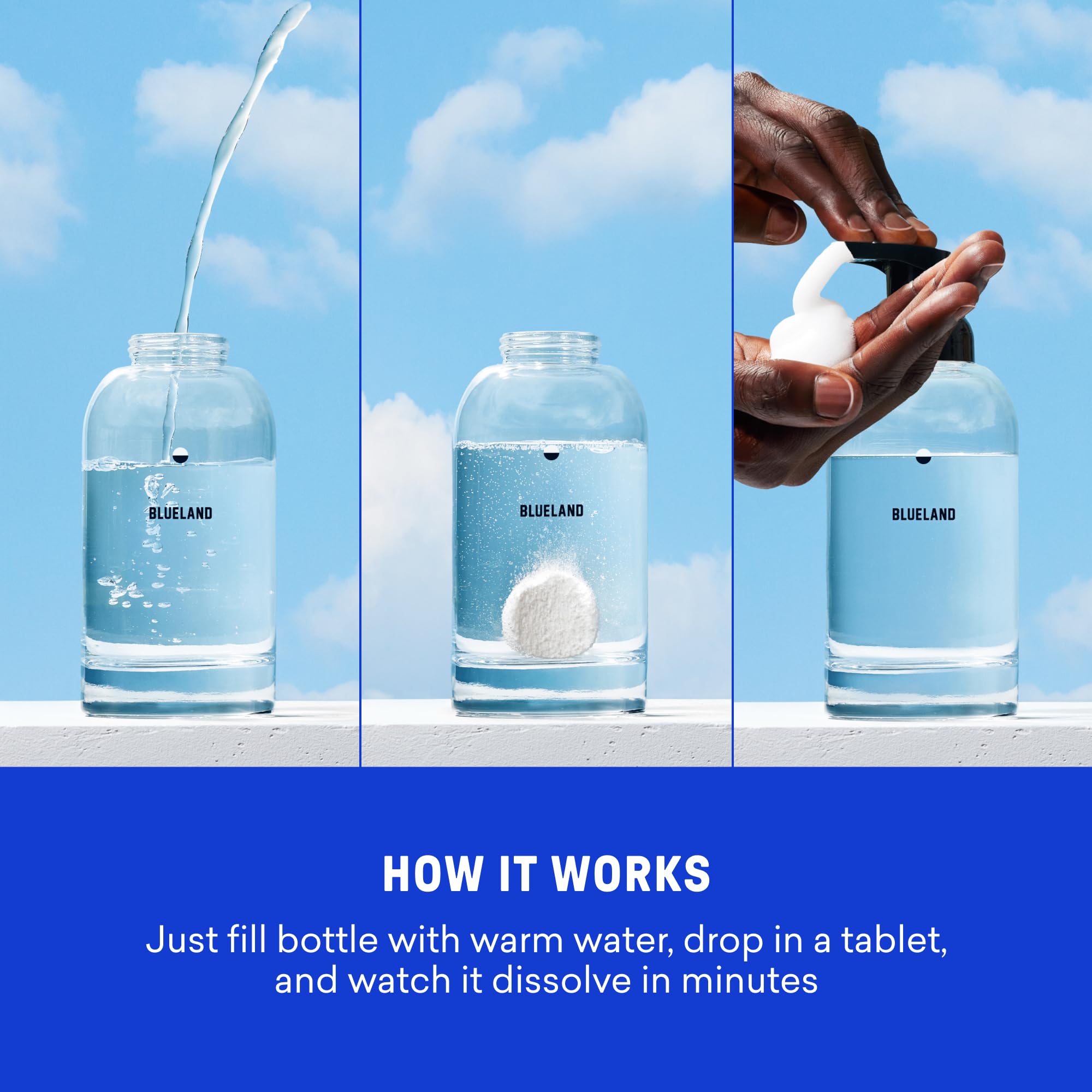 BLUELAND Perrine Lemon tablet releasing fresh scent in reusable bottle.