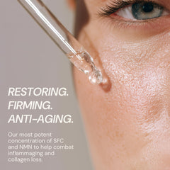 Blueprint Bryan Johnson serum droplet on skin demonstrates instant hydration