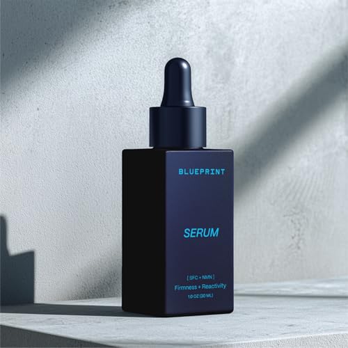 Blueprint Bryan Johnson serum label closeup highlighting SFC NMN actives