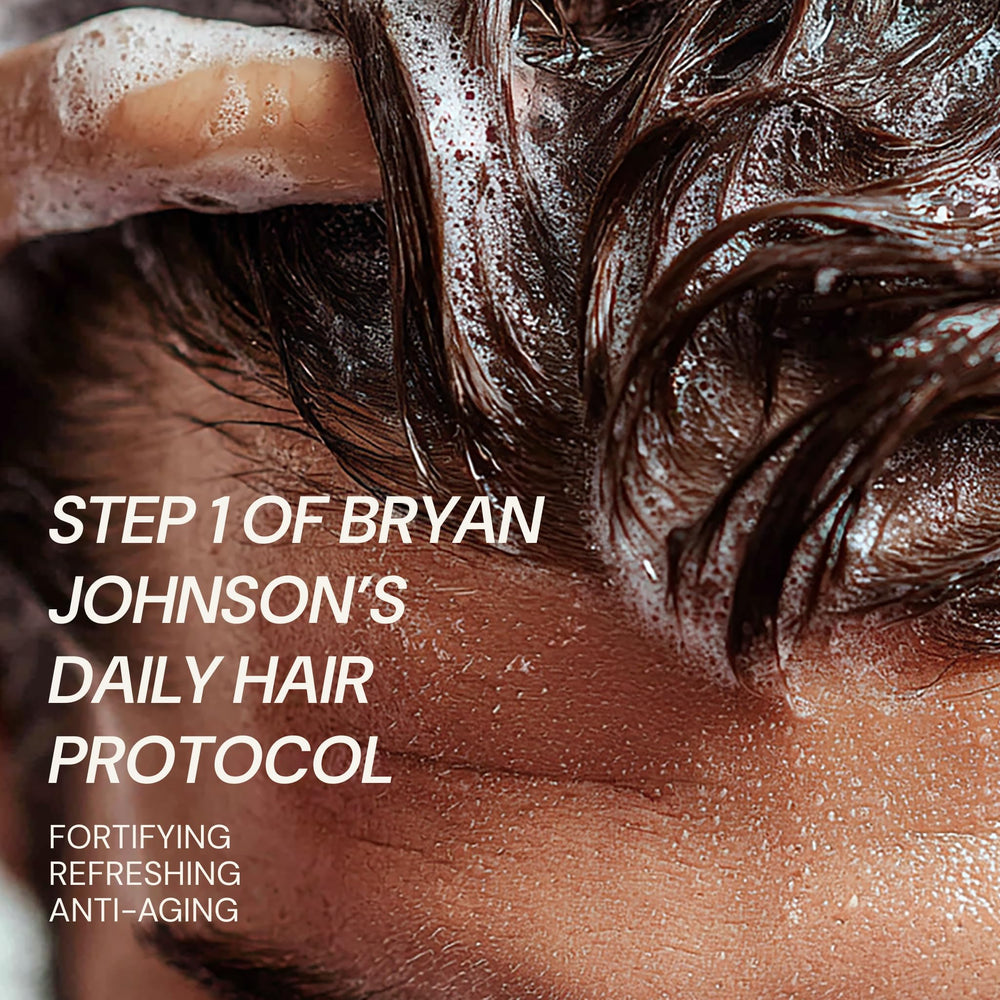 Blueprint Bryan Johnson VEGF-arginine formula promotes nourished scalp environment.