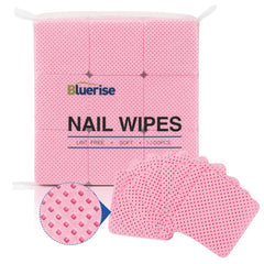 BLUERISE toallitas para uñas sin pelusa, rosa, 1200 piezas para uso profesional
