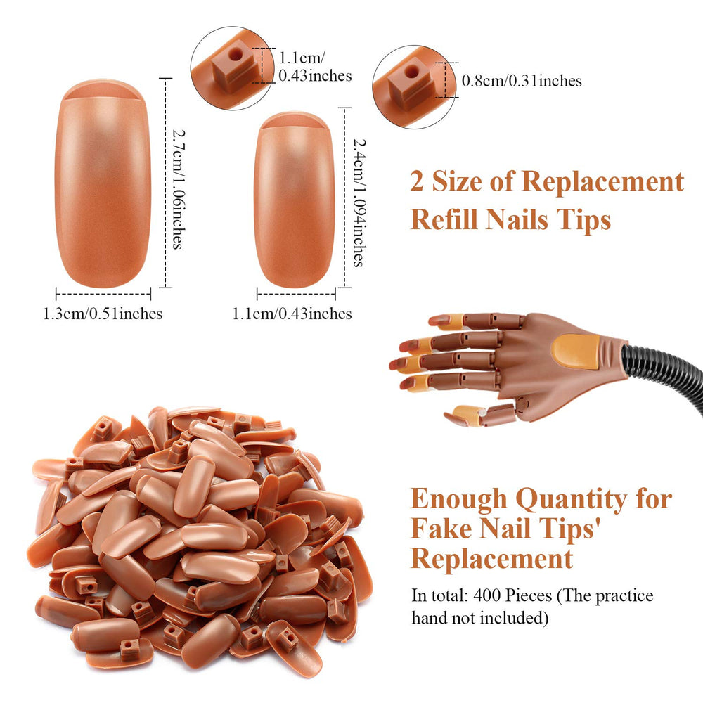 Blulu ABS plastic nail tips brown close-up with smooth surface.