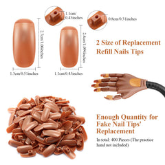 Blulu ABS plastic nail tips brown close-up with smooth surface.