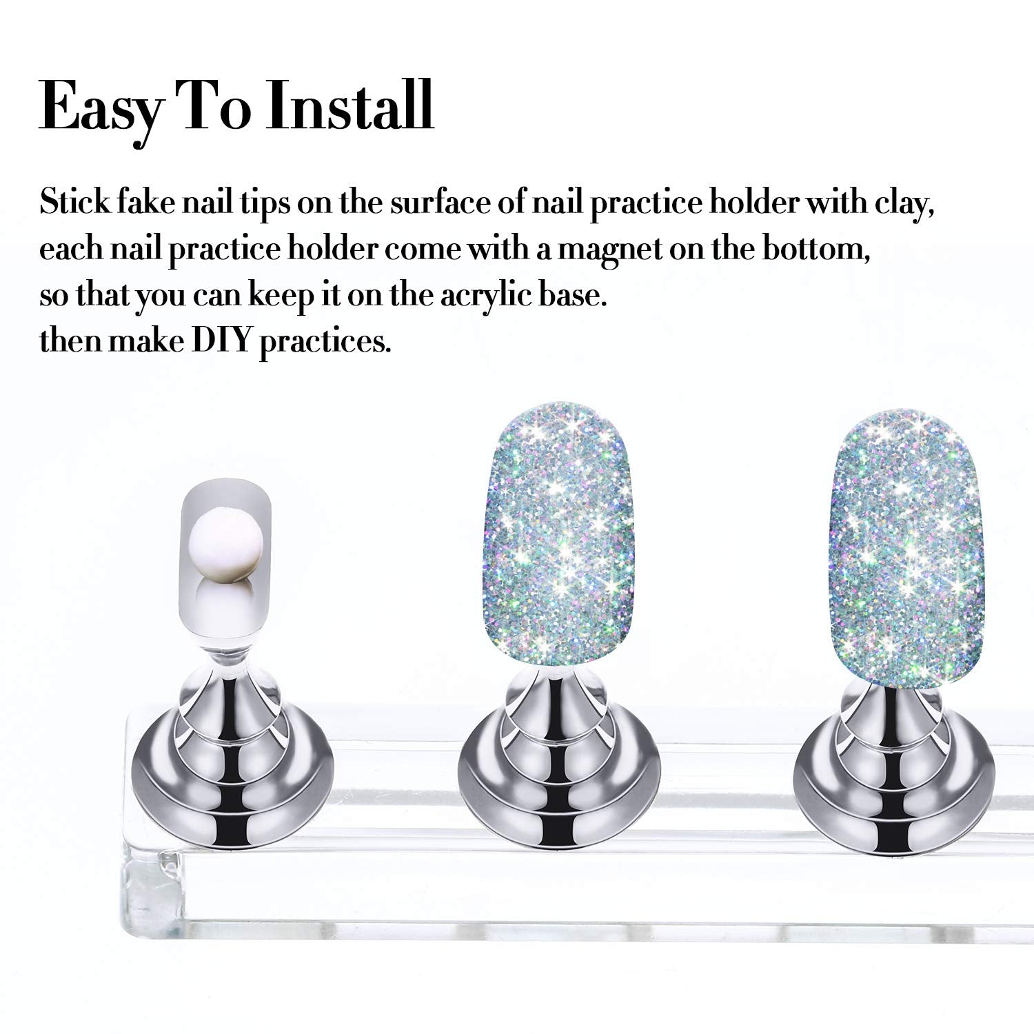 Blulu bright-color nail tips set supports colorful practice sessions.