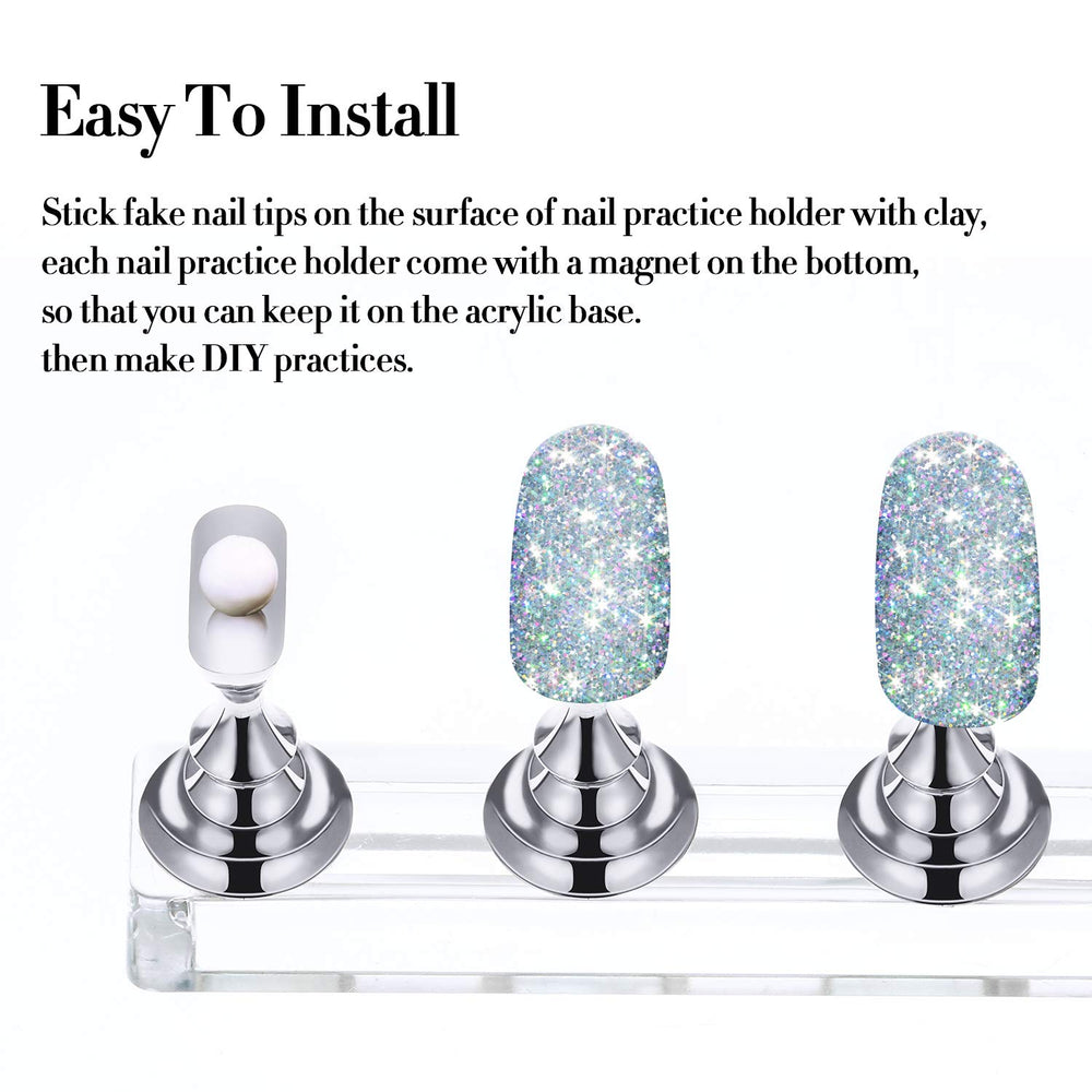 Blulu bright-color nail tips set supports colorful practice sessions.