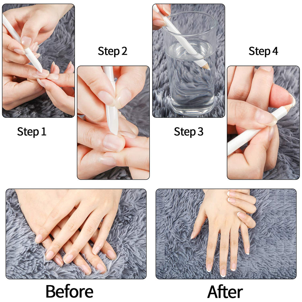 Blulu conjunto de lapices blanqueadores para uñas, 6 piezas para manicura casera