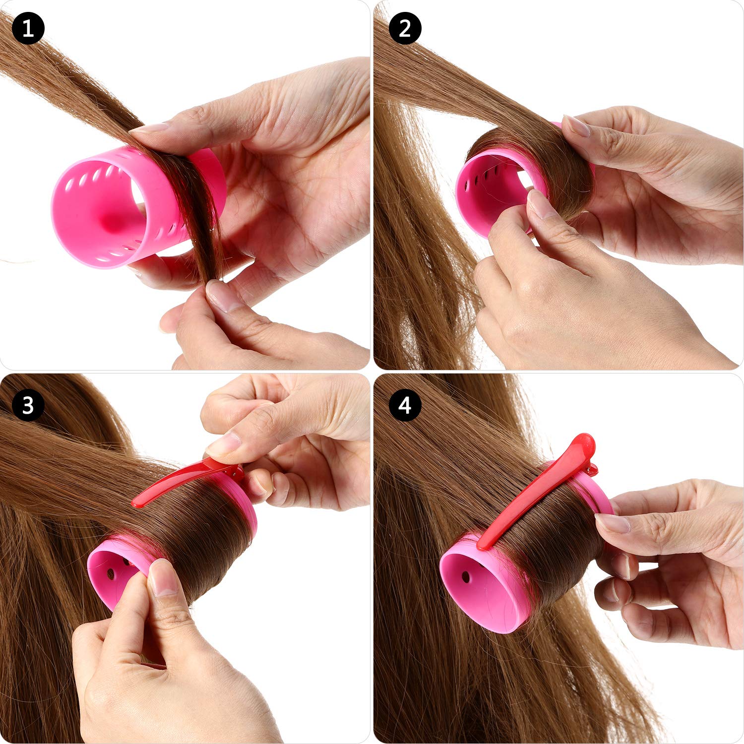 Blulu duckbill clips with rollers securing sections for easy styling