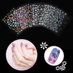 Blulu Flower Nail Stickers close-up reveals vivid colors and 3D texture.