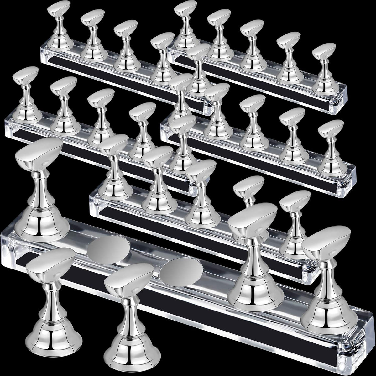 Blulu magnetic nail-tip display holder shows six sets for organized practice.