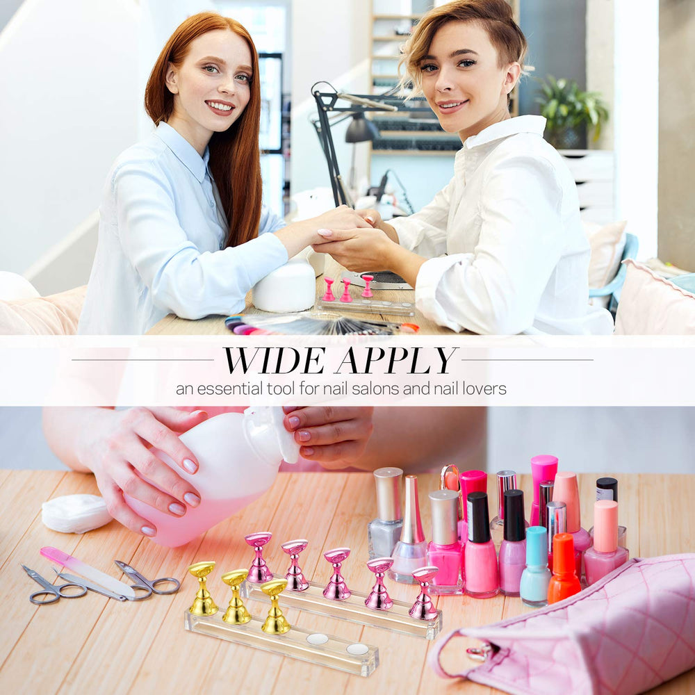 Blulu magnetic nail tip display pink stand for beginner-friendly practice.