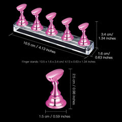 Blulu magnetic nail tip display silver stand for organized practice sessions.