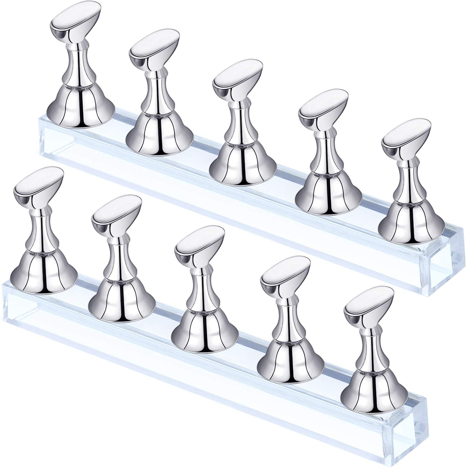 Blulu nail stand base silver for stable display and practice