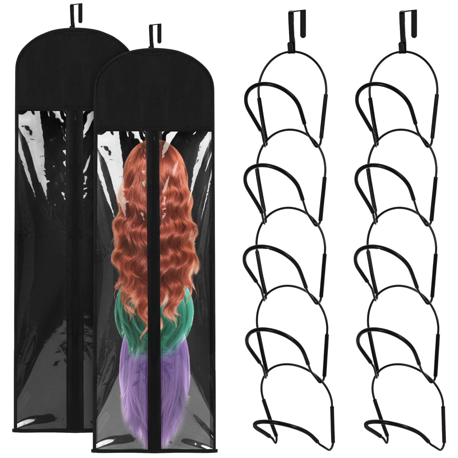 Blulu wig hanger assembly kit enabling flexible closet storage and easy setup.