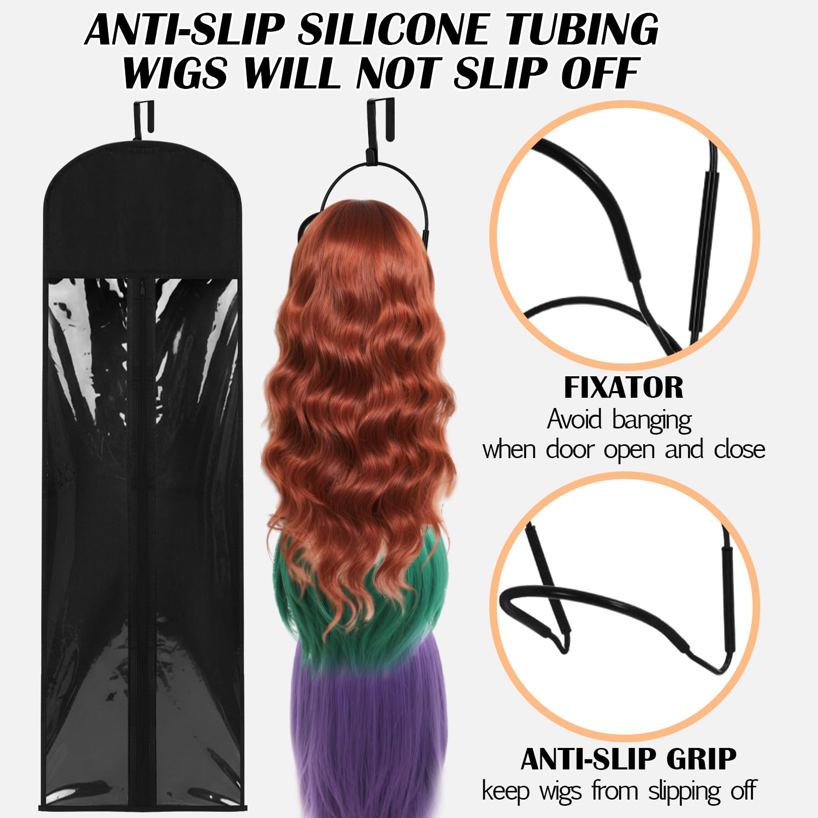 Blulu wig hanger dust-proof bags protect wigs from dust and moisture.