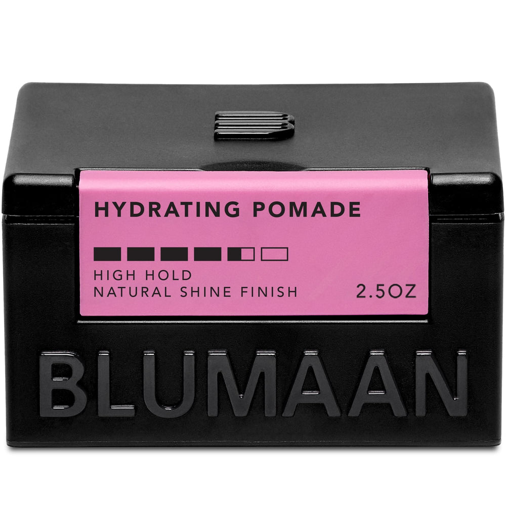 BluMaan Hydrating Pomade jar front for a polished, all-day hold.