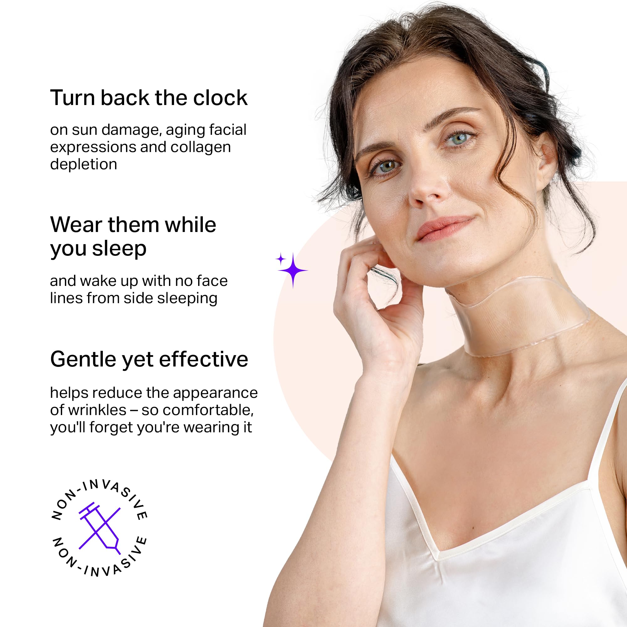 BLUMBODY decollete pads on skin showing gentle hydration