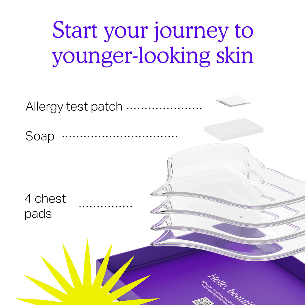 BLUMBODY neck-décolleté patch worn at night for gentle hydration.
