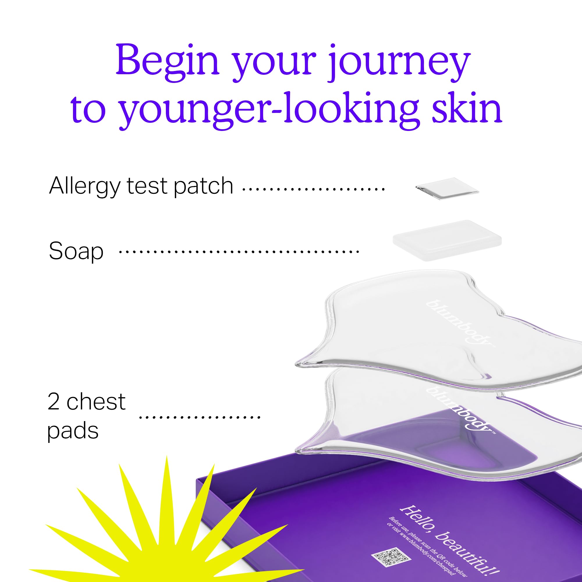 BLUMBODY chest wrinkle patches worn at night for smoother skin.