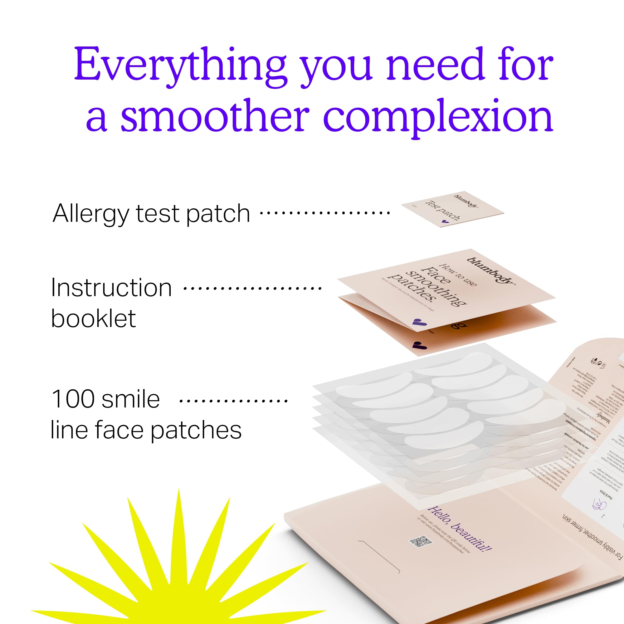 BLUMBODY Thin clear patches stay on skin overnight for discreet wear.