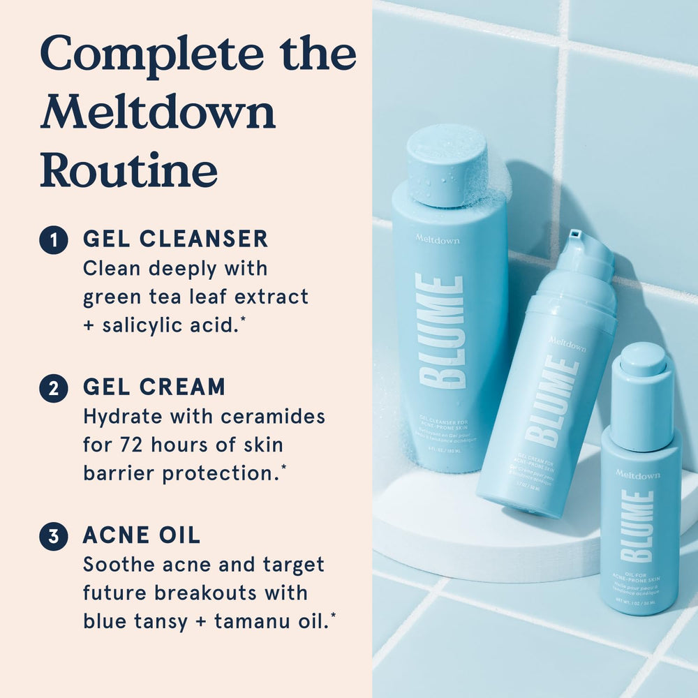Blume branding on packaging emphasizing clean, ethical skincare.