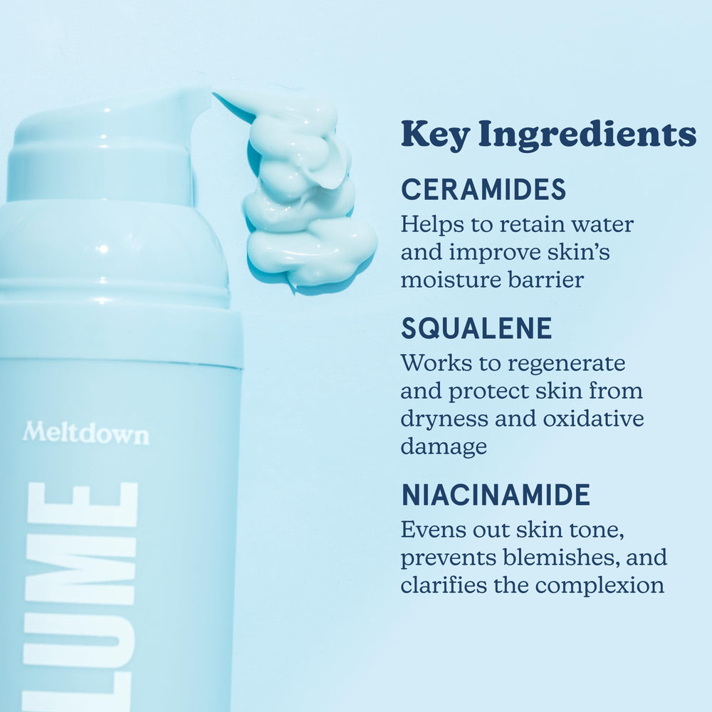 Blume Meltdown Gel Cream applied on skin for a weightless hydrating layer.