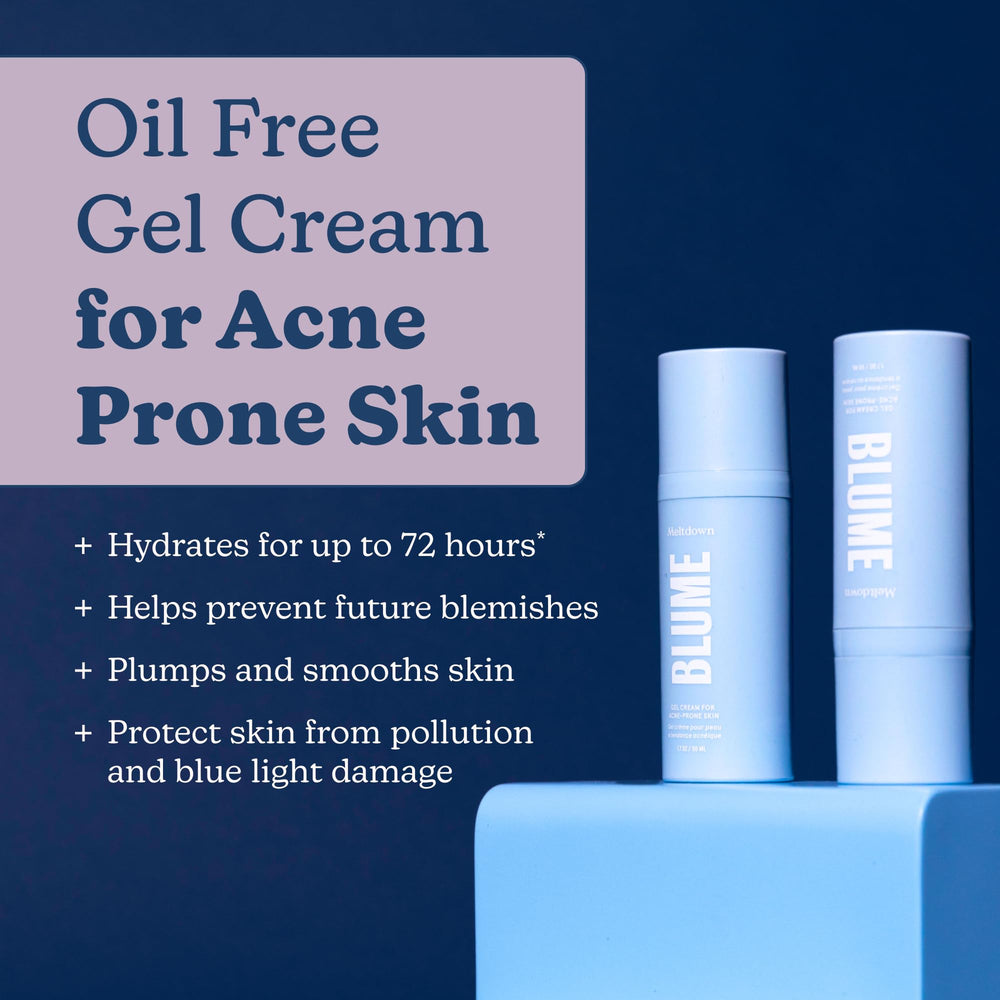 Texture of Blume Meltdown Gel Cream during quick absorption on skin.