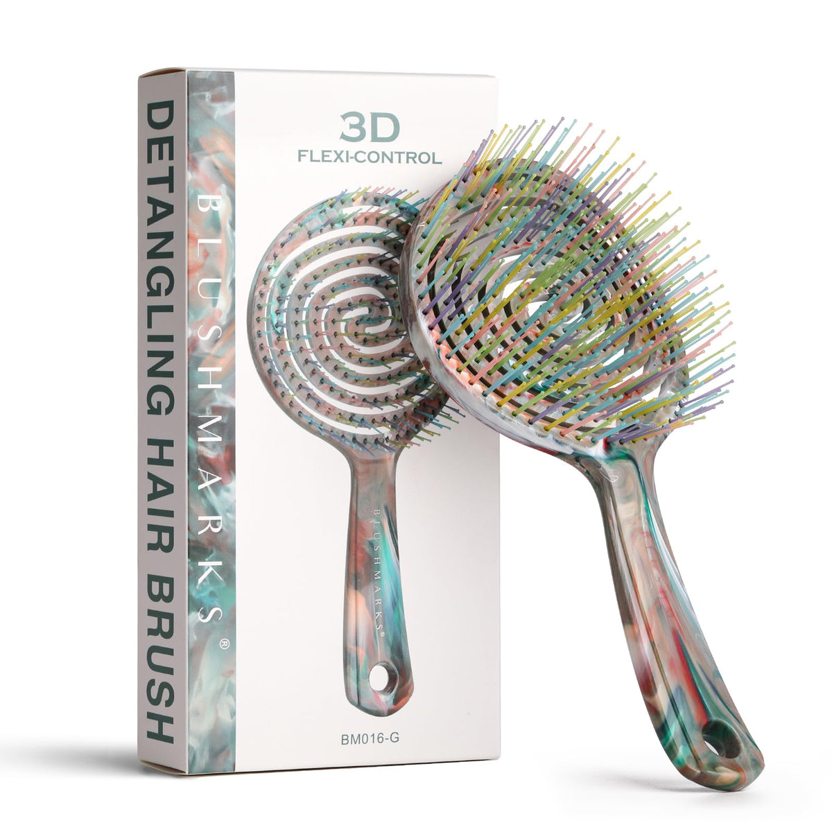 BLUSHMARKS detangling wet-hair brush with a lollipop shape for gentle knots.