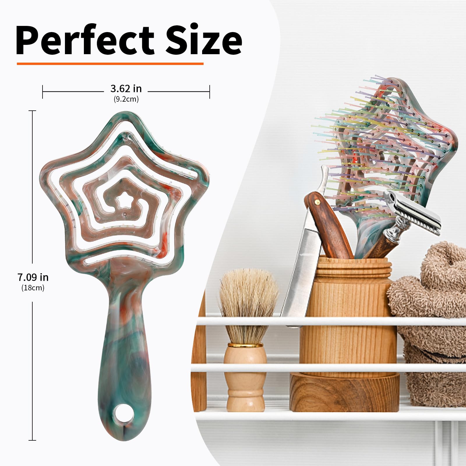 BLUSHMARKS soft nylon bristles with rounded tips glide smoothly through hair.