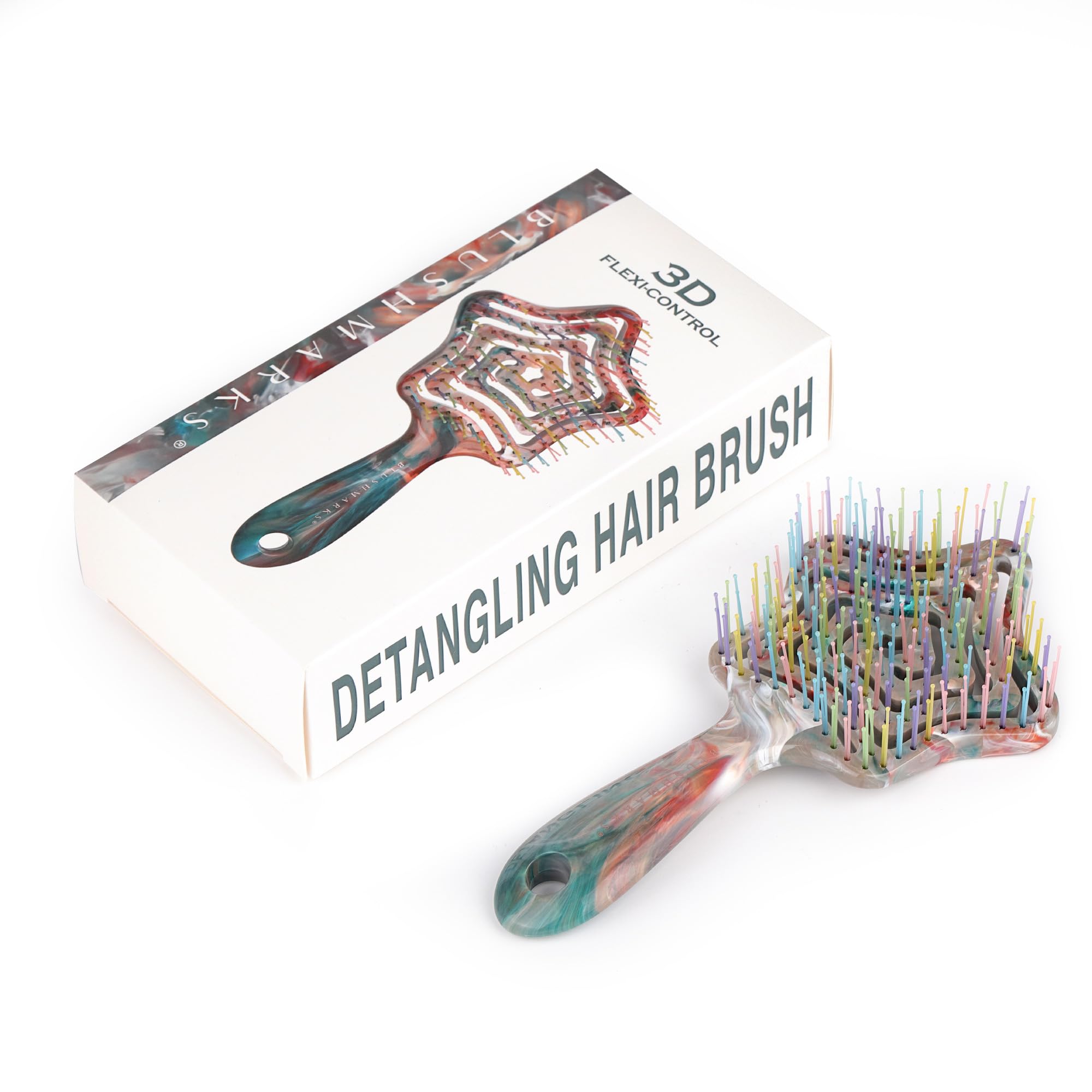 BLUSHMARKS travel-friendly brush for on-the-go wet or dry hair.