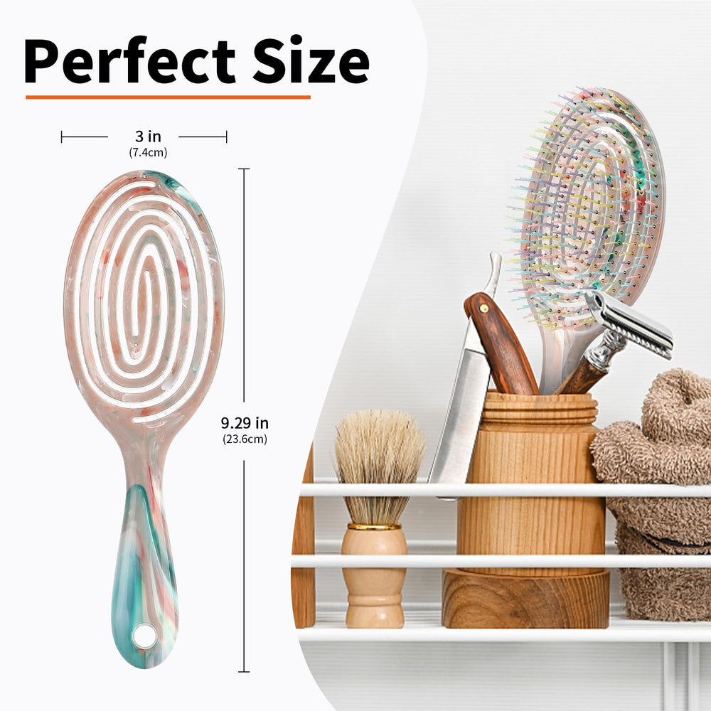 BLUSHMARKS vented-drying-brush with 3D airflow speeds up styling on the go.