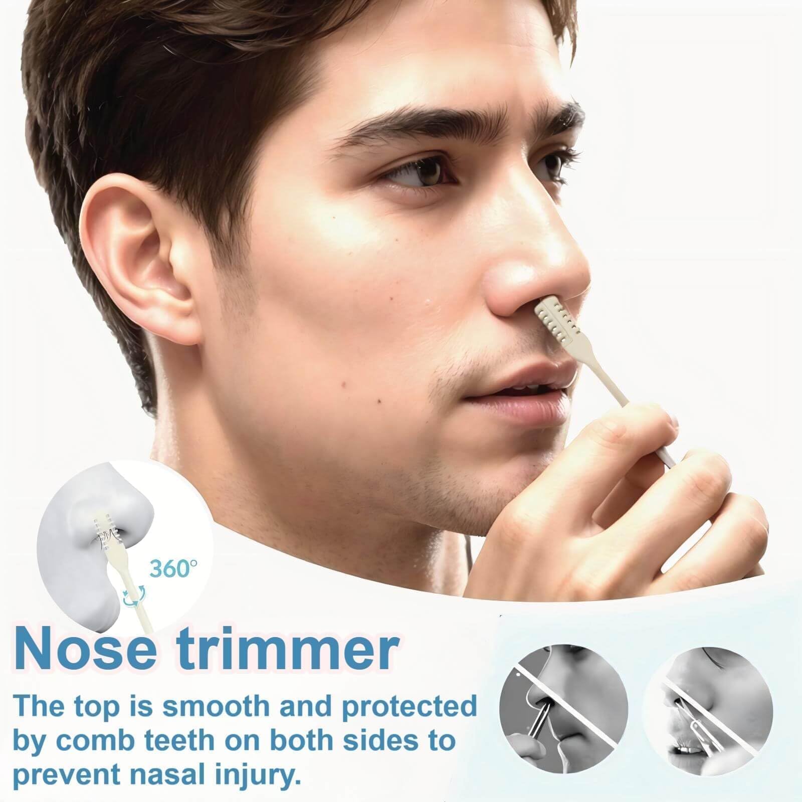 Bneajix dual-blade 360-rotation nose trimmer for precise trimming.