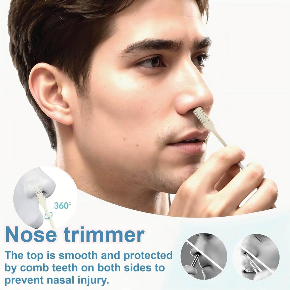 Bneajix dual-blade 360-rotation nose trimmer for precise trimming.