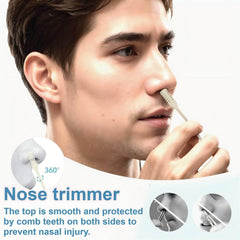 Bneajix dual-blade 360-rotation nose trimmer for precise trimming.