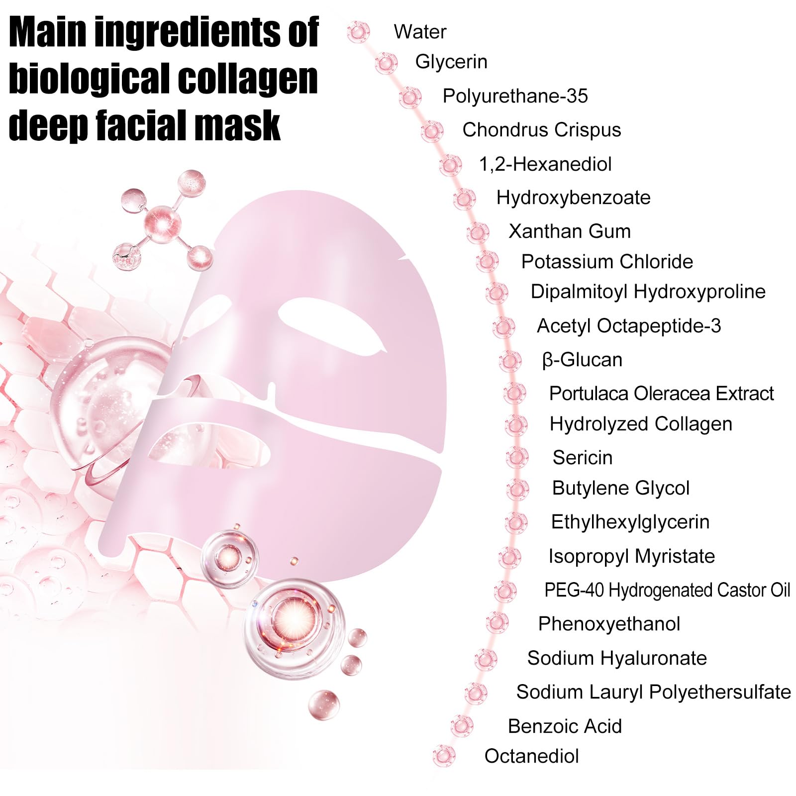 BNIFI mascarilla de colágeno hidratante nocturna, brillo natural tras uso prolongado.