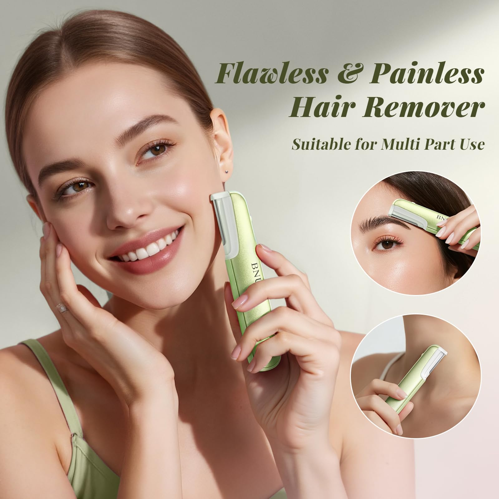 BNU Dermaplane Razor removing body peach fuzz for a refreshed look
