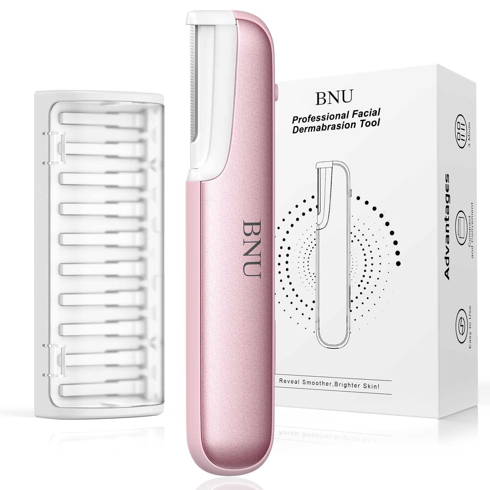 BNU dermaplane razor for face with LED light for precise hair removal.